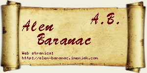Alen Baranac vizit kartica